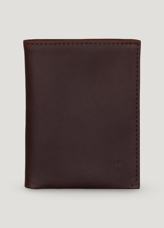 Billetero de piel color marrón oscuro