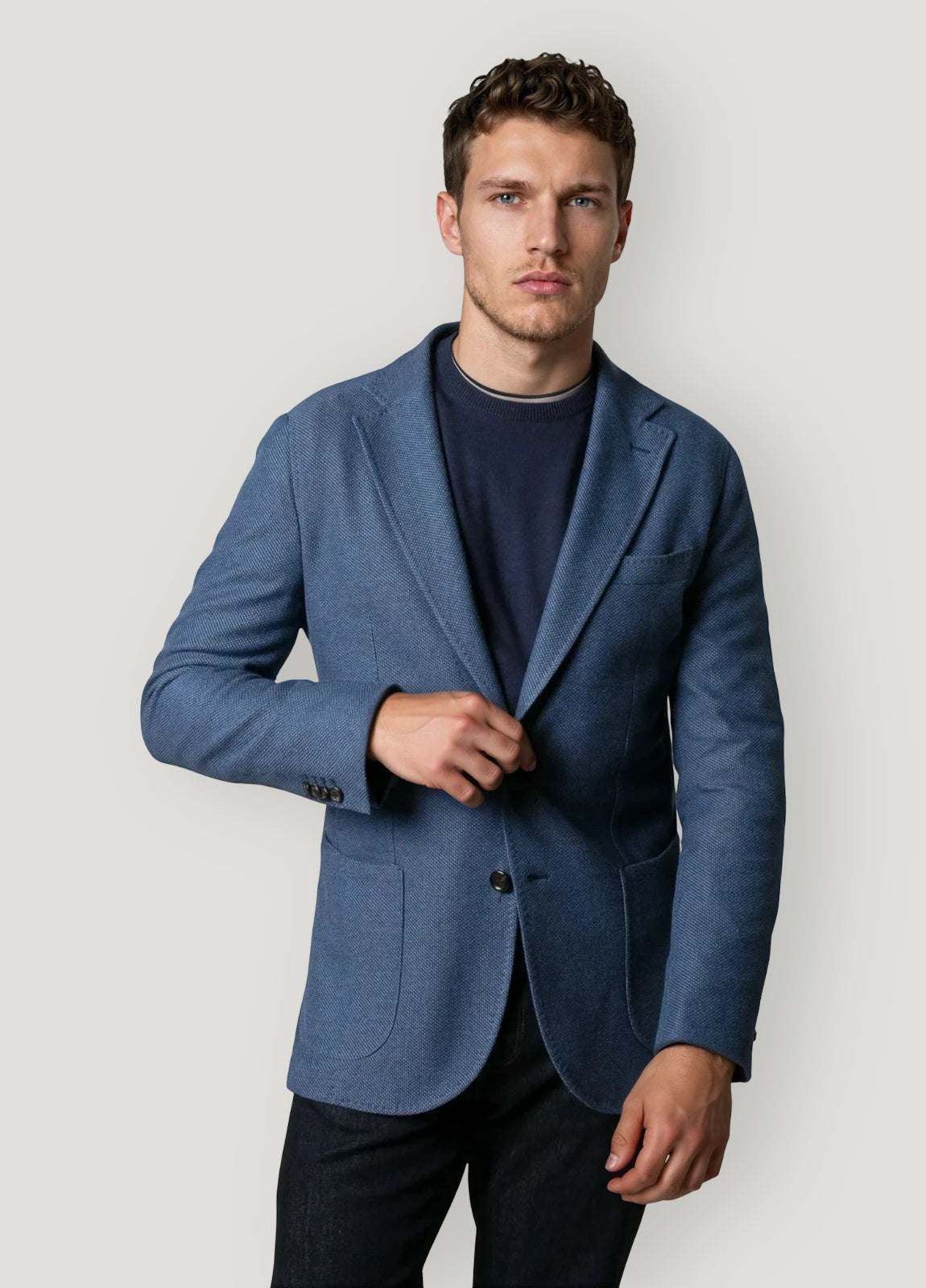Men's honeycomb knit blazer in navy