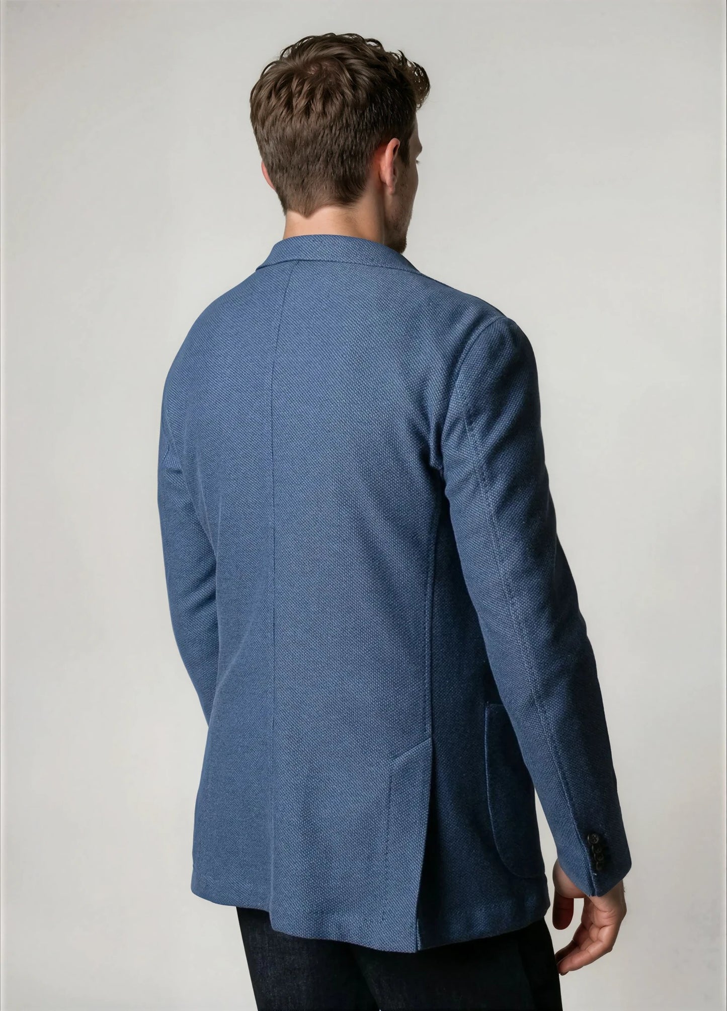 Americana vestir nido abeja azul noche