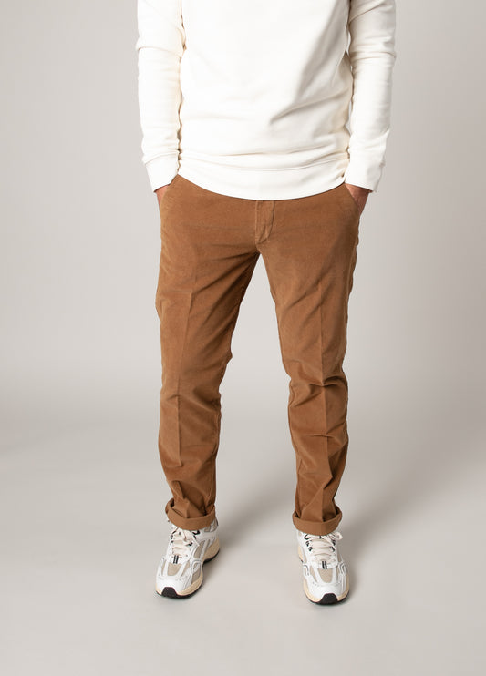 Micro corduroy pants in tan