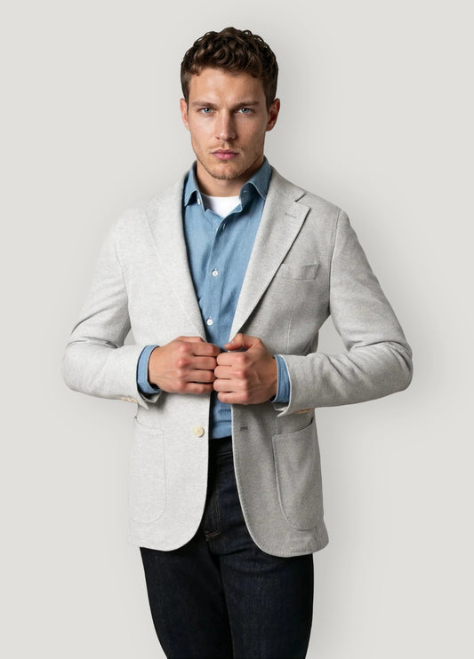 Americana vestir nido abeja gris hielo