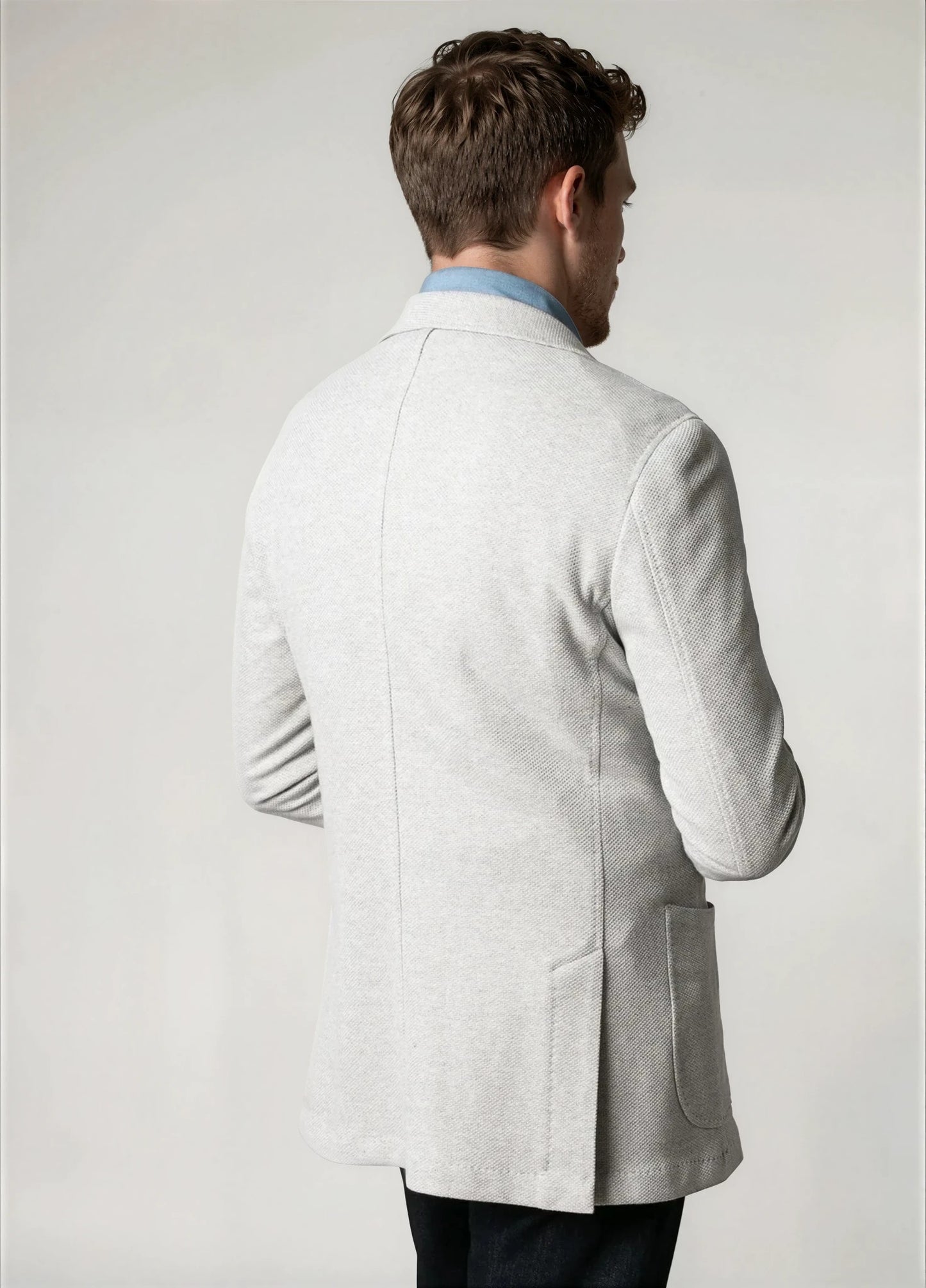 Americana vestir nido abeja gris hielo