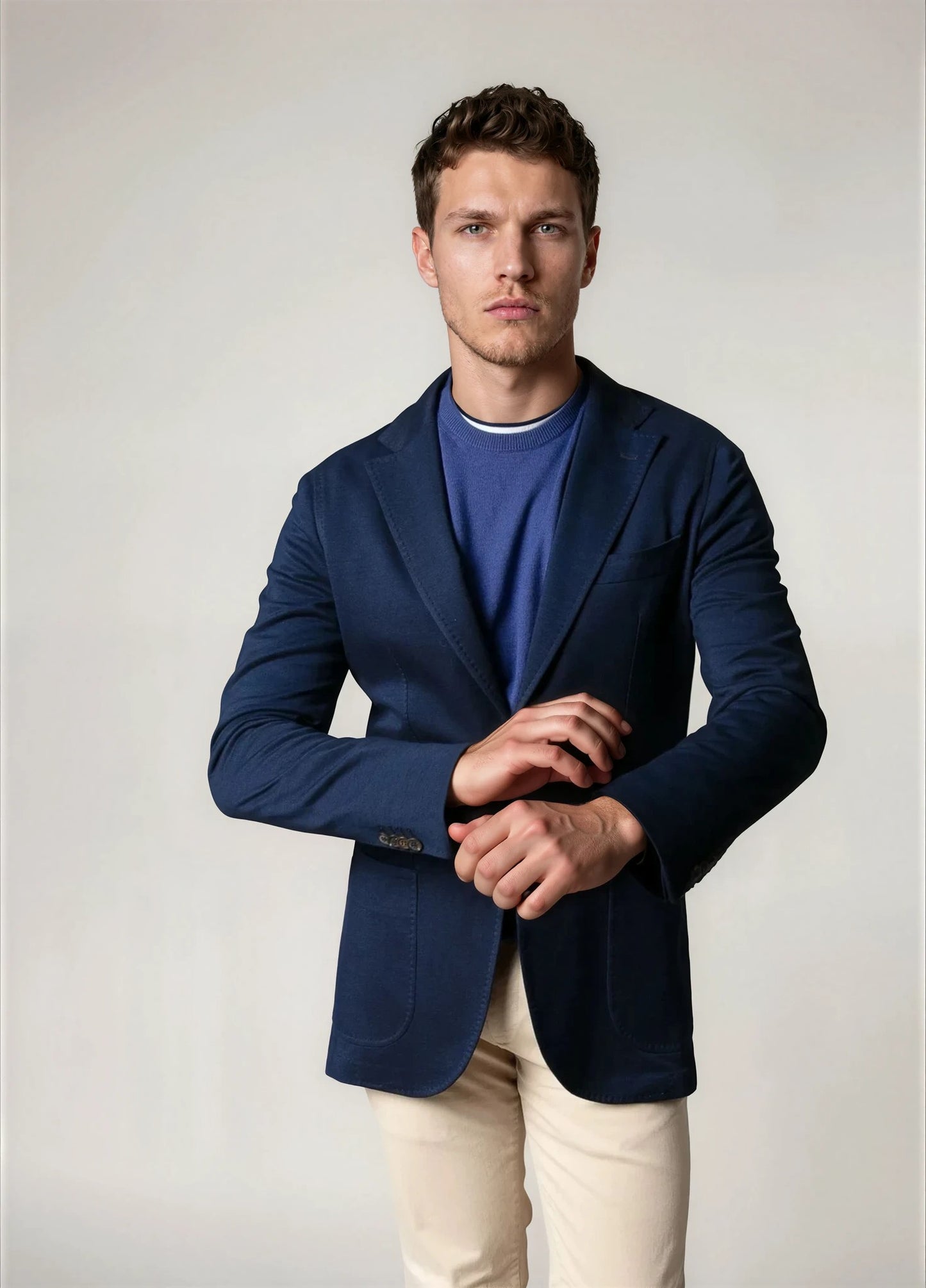 Americana vestir micro grabado marino