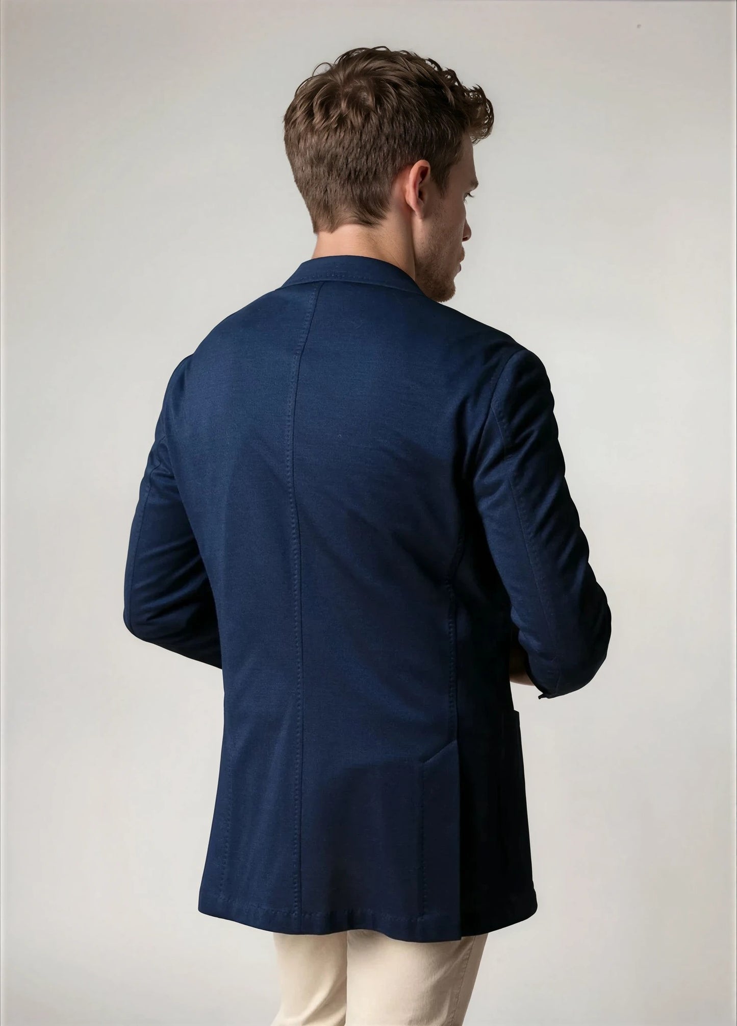 Americana vestir micro grabado marino