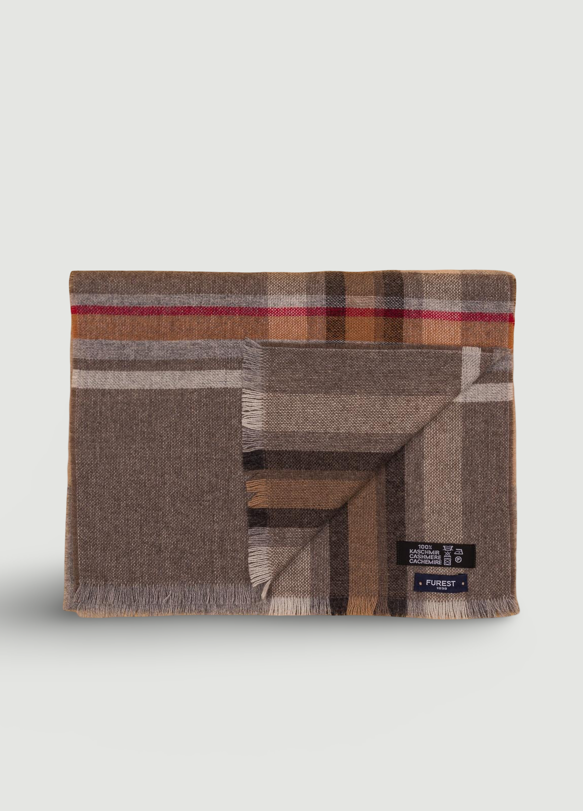 Bufanda cahmere cuadros tostado