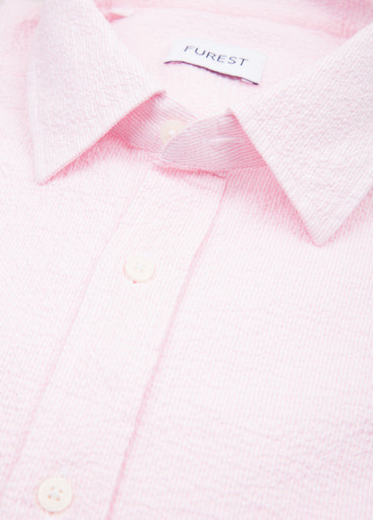 Pink micro stripe short-sleeved sport shirt