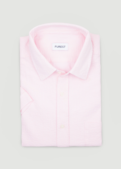 Pink micro stripe short-sleeved sport shirt