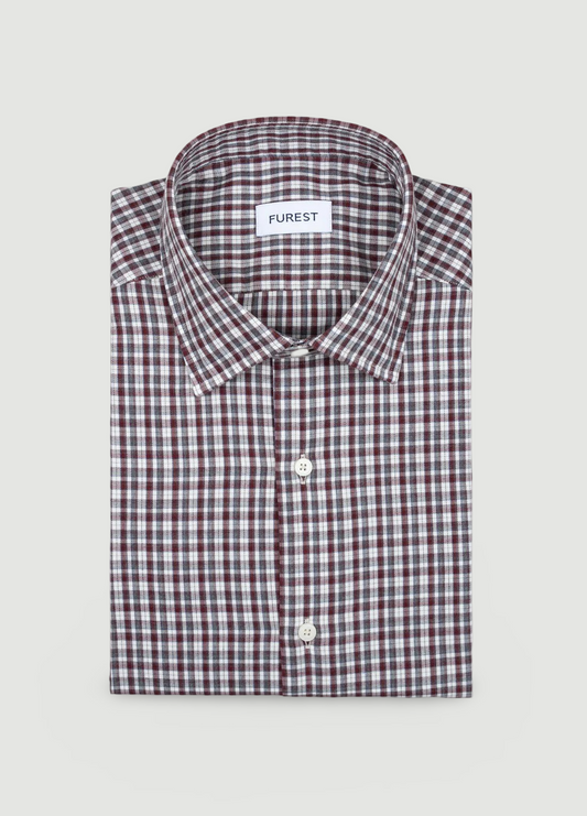 Camisa sport cuadros granates