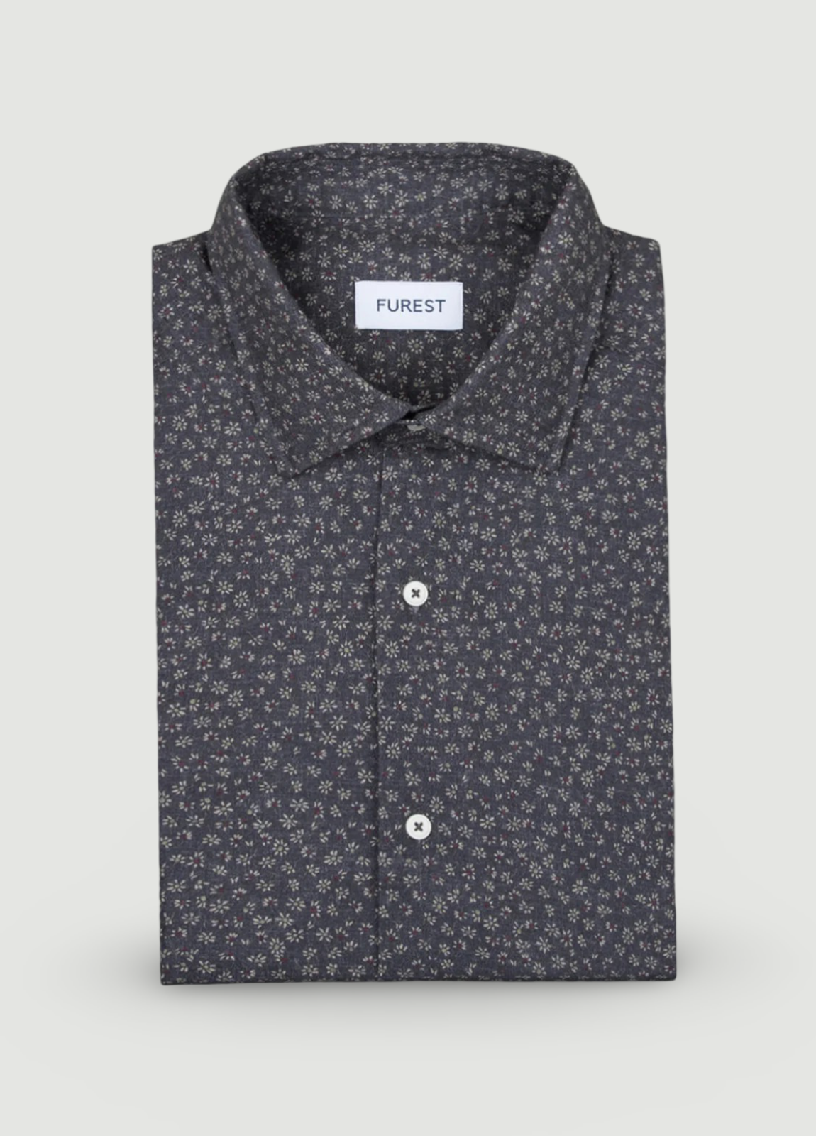 Dark grey floral print sport shirt