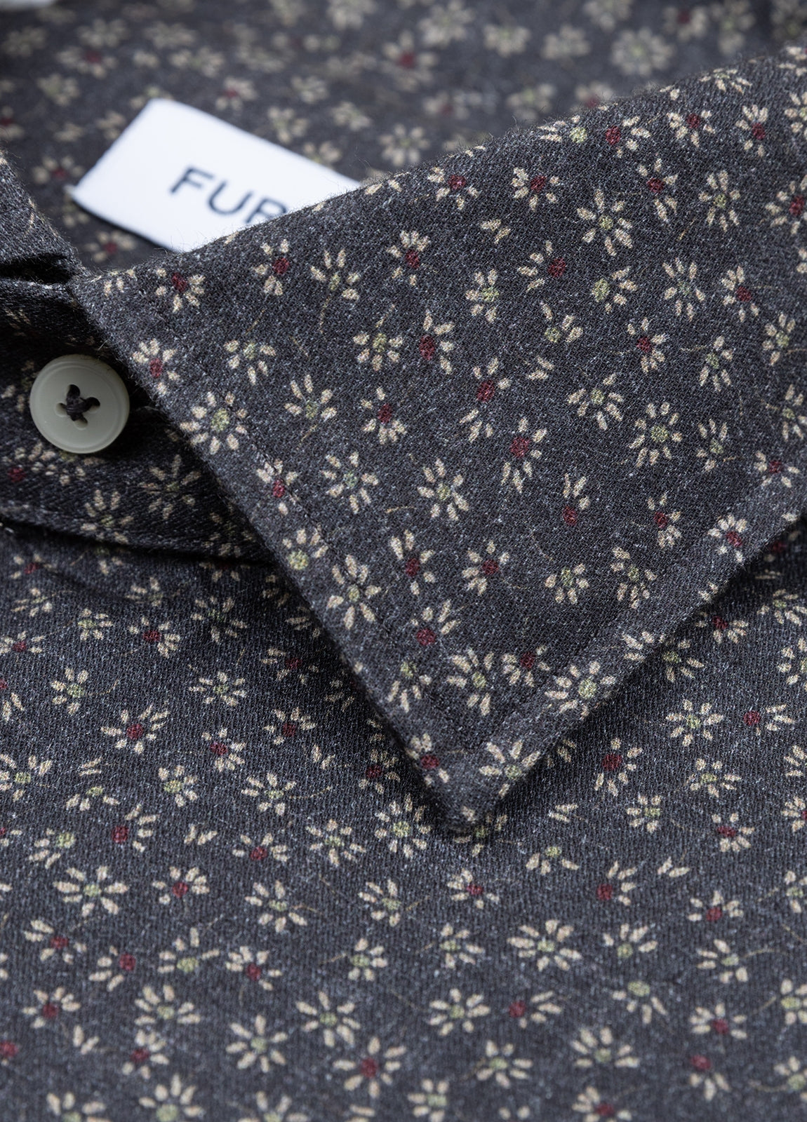 Dark grey floral print sport shirt