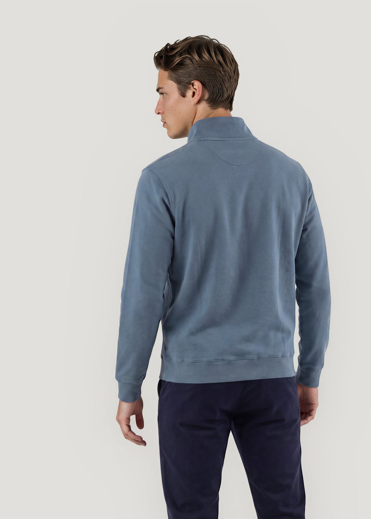 Petrol zip-neck sweatshirt
