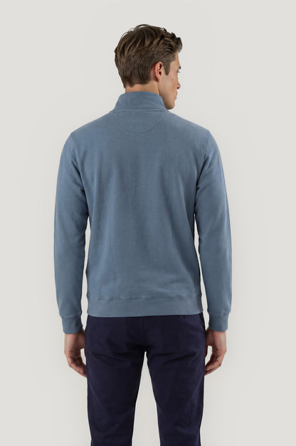 Petrol zip-neck sweatshirt