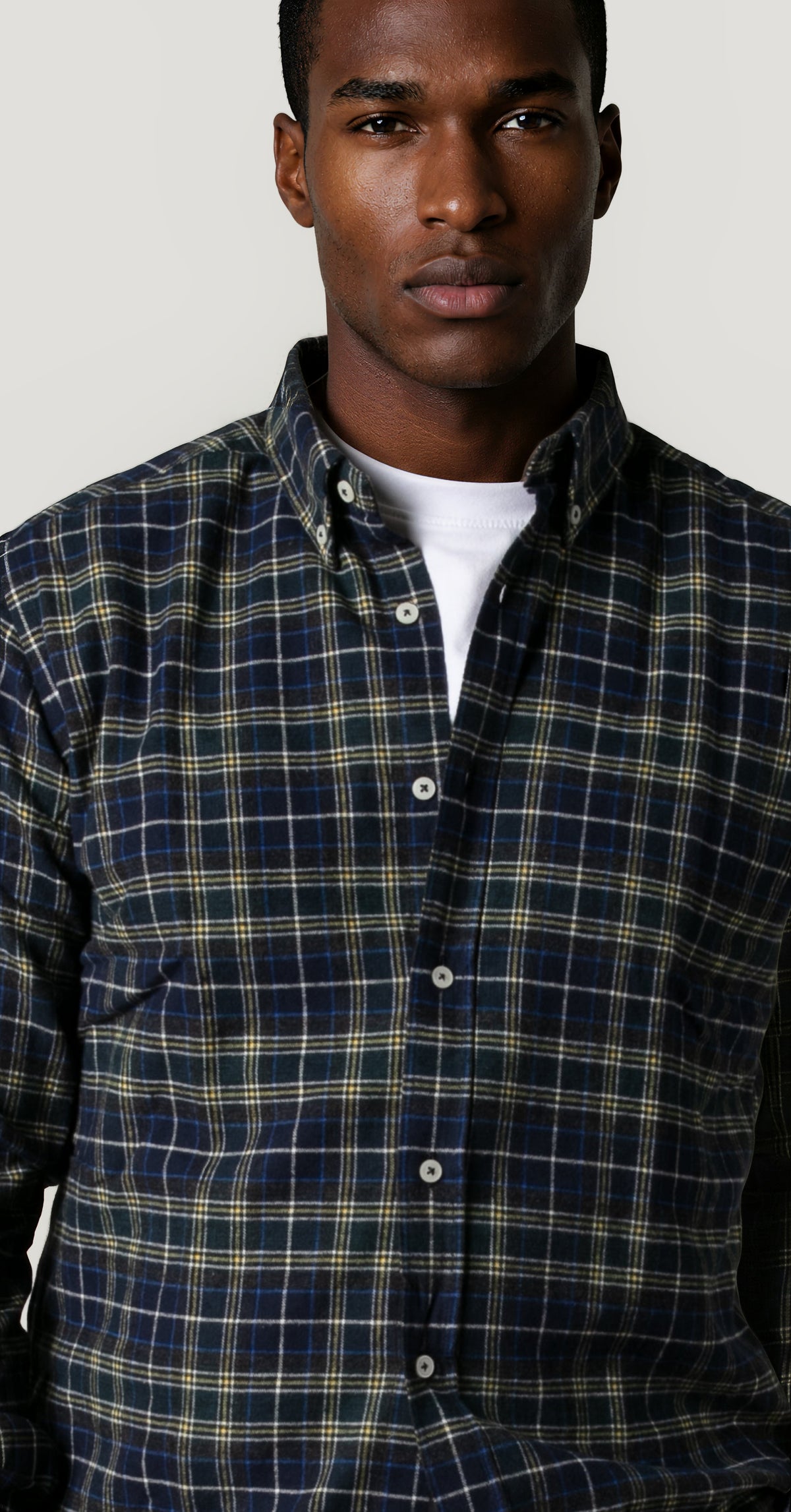 Ink blue checkered sport shirt