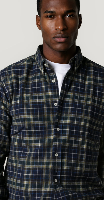 Ink blue checkered sport shirt
