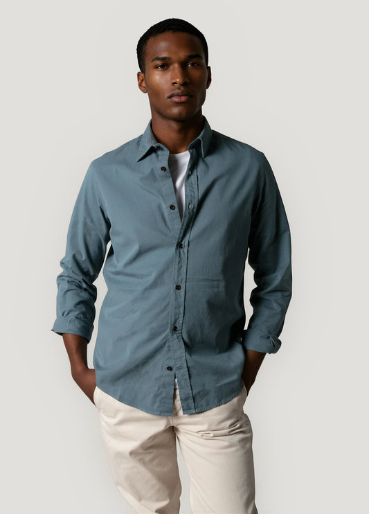 Petrol twill casual shirt