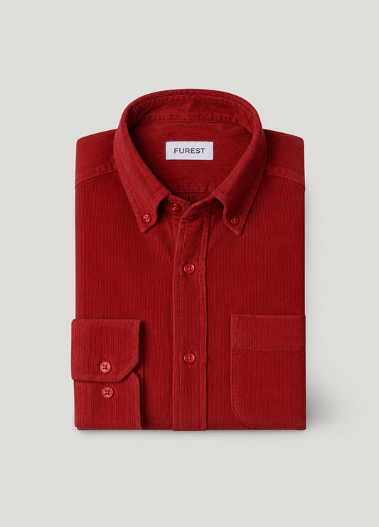 Rust corduroy casual shirt