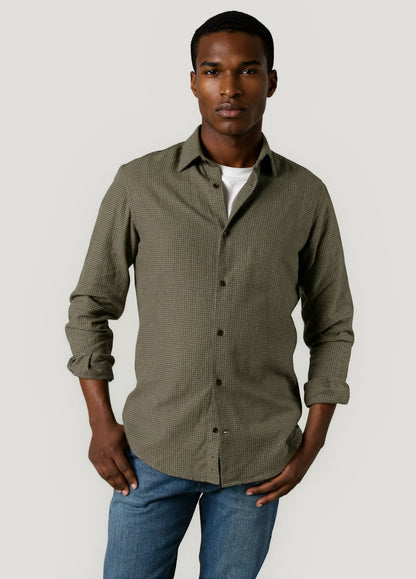 Camisa sport cuadritos verde