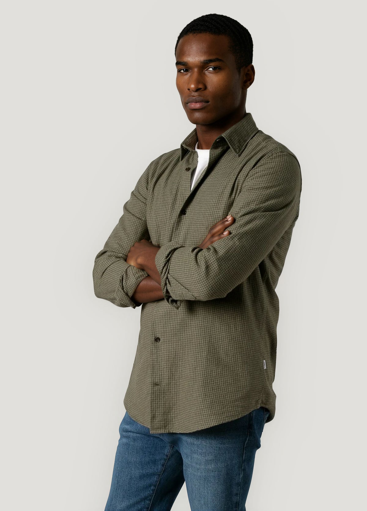 Camisa sport cuadritos verde