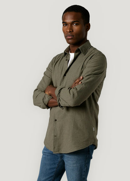 Camisa sport cuadritos verde