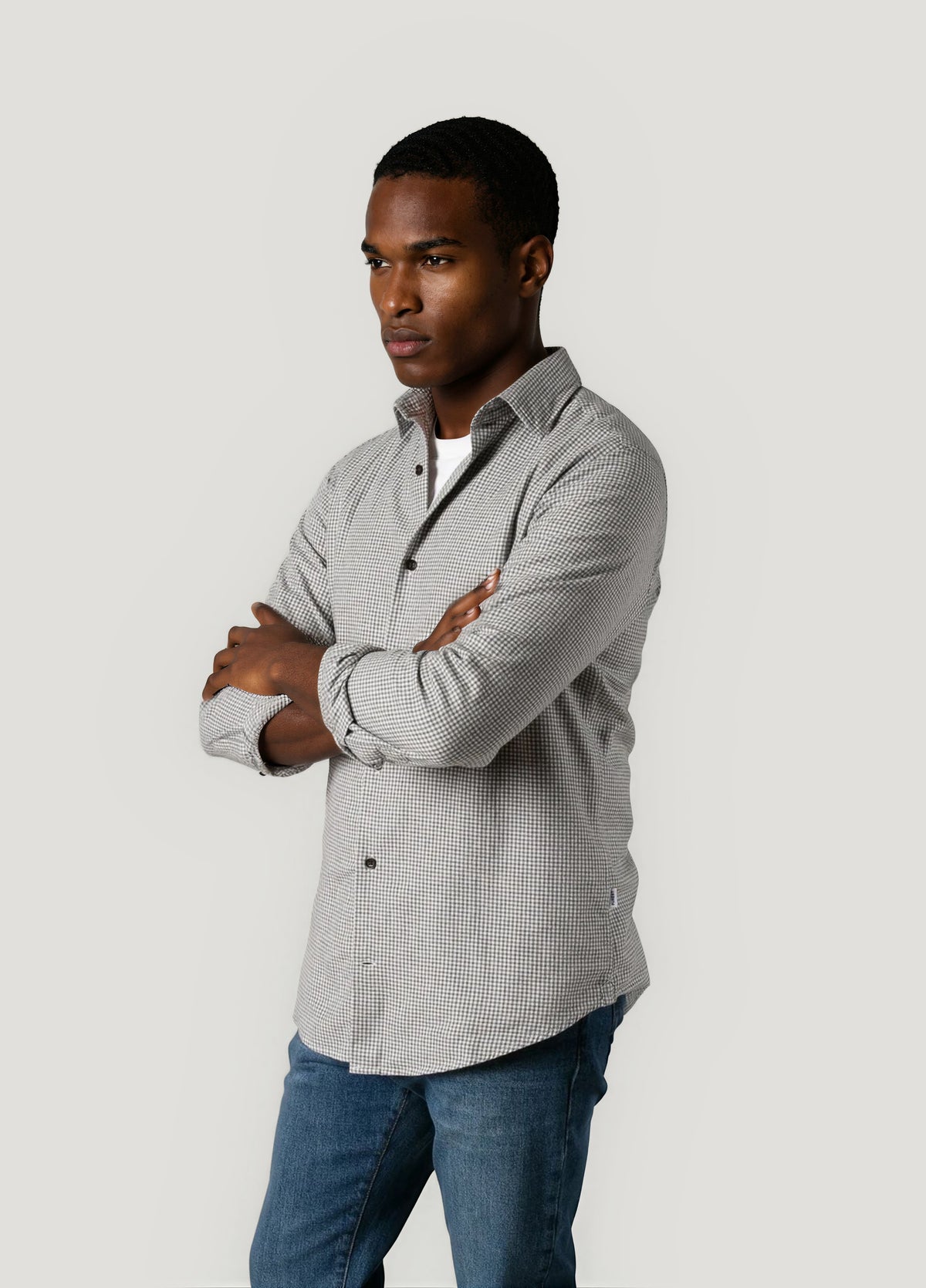 Gray plaid sport shirt