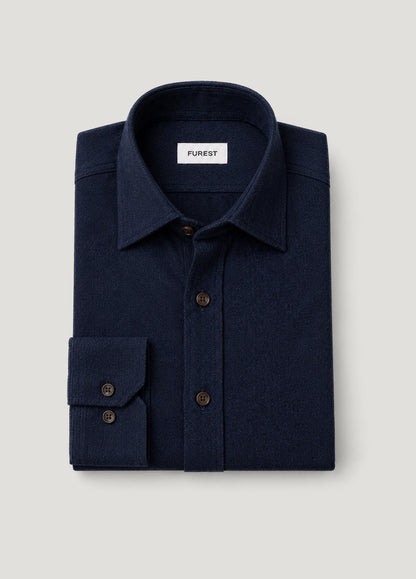 Camisa sport afranelada espiga marino