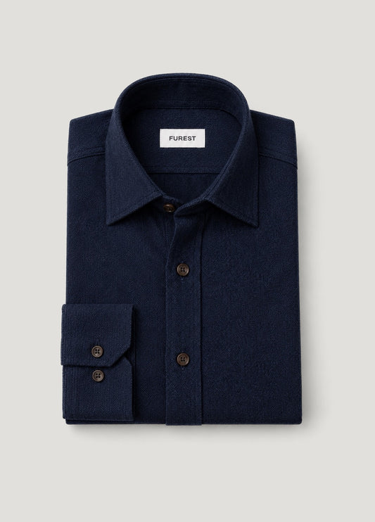 Camisa sport afranelada espiga marino