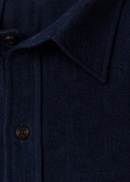 Camisa sport afranelada espiga marino