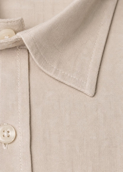 Plain beige flannel sports shirt