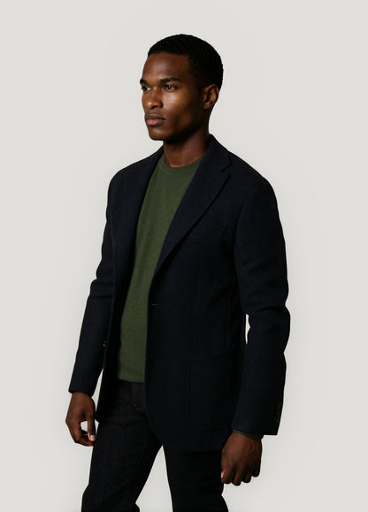 Navy textured suit jacket