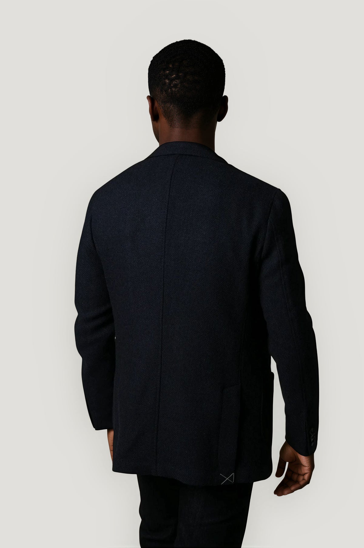 Navy textured suit jacket