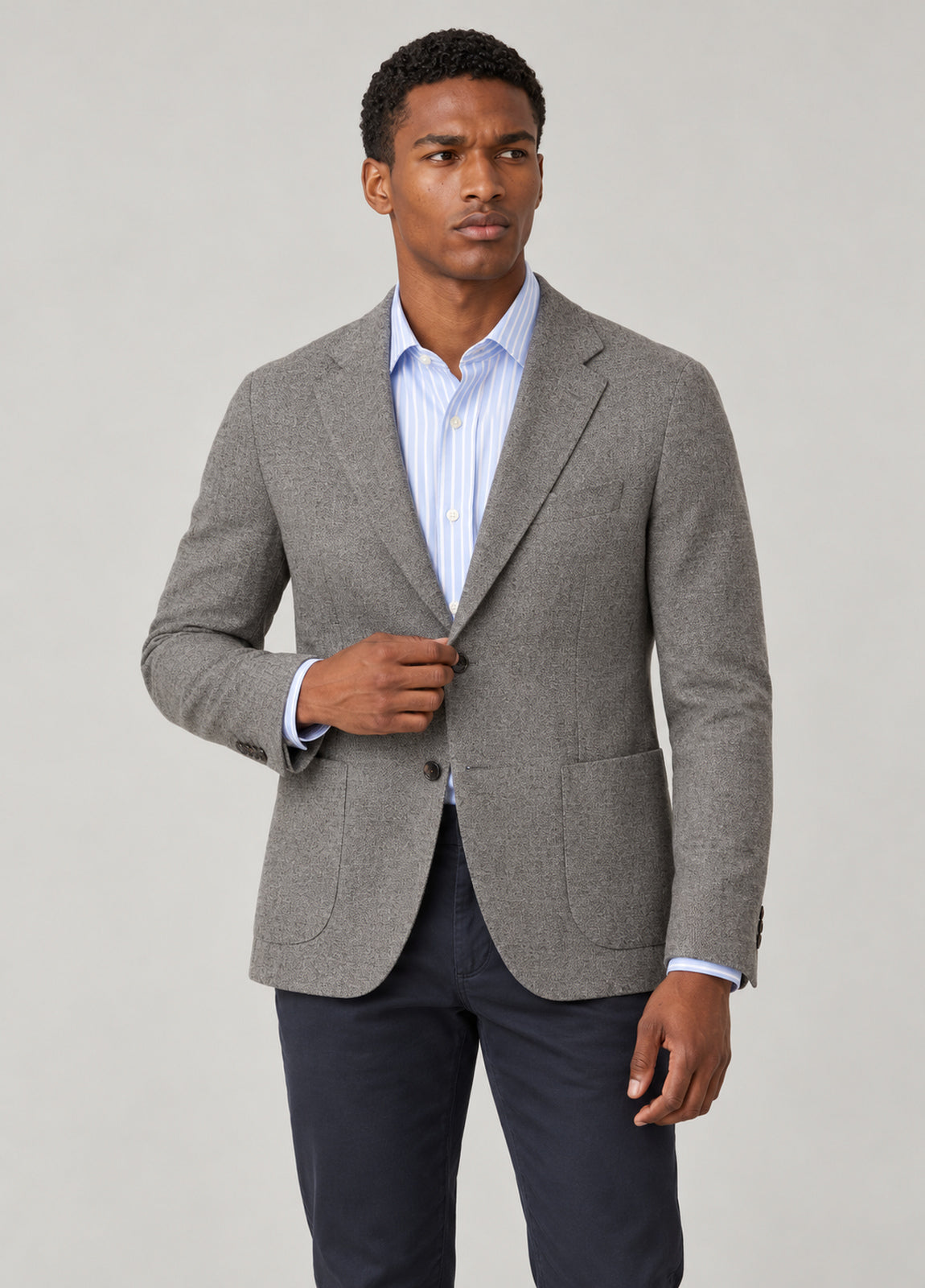 Americana vestir textura gris