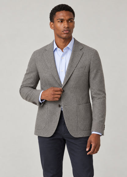 Americana vestir textura gris