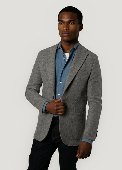 Americana vestir textura gris