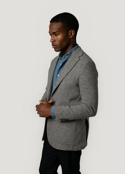 Americana vestir textura gris