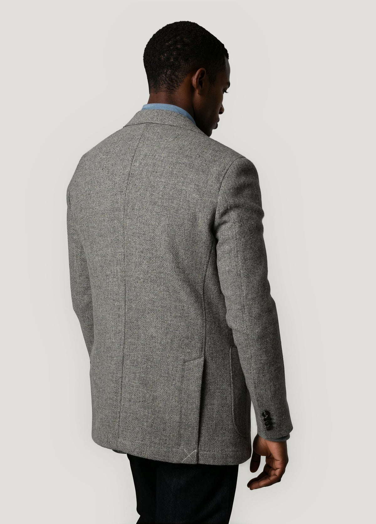 Americana vestir textura gris