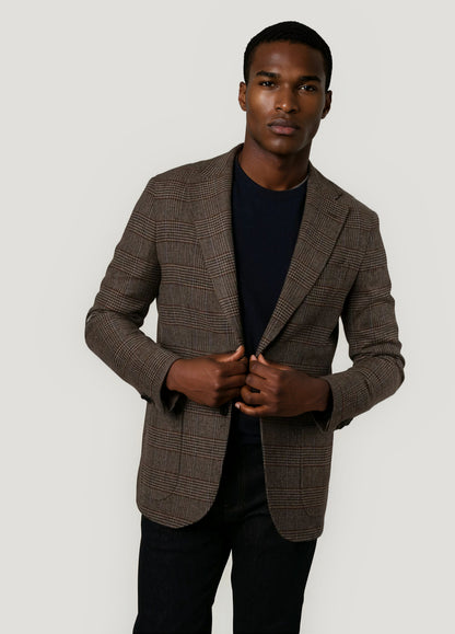 Brown checkered blazer