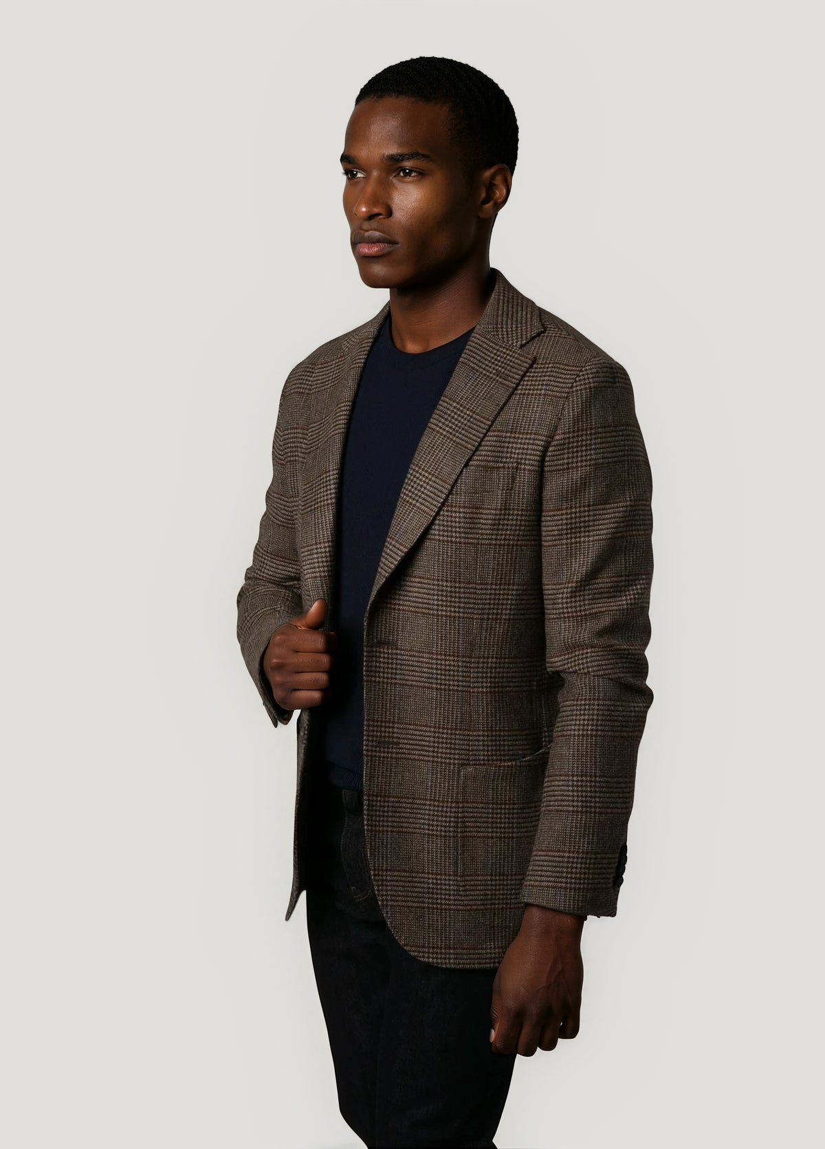 Brown checkered blazer