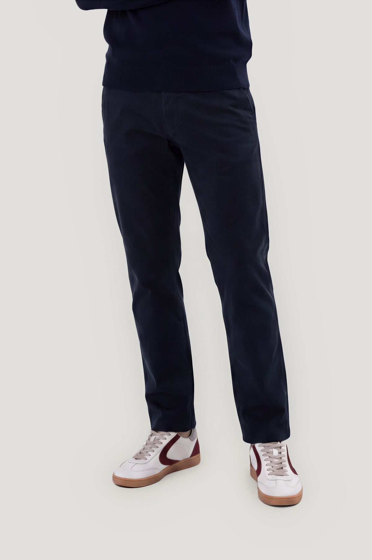 Navy twill jogger pants