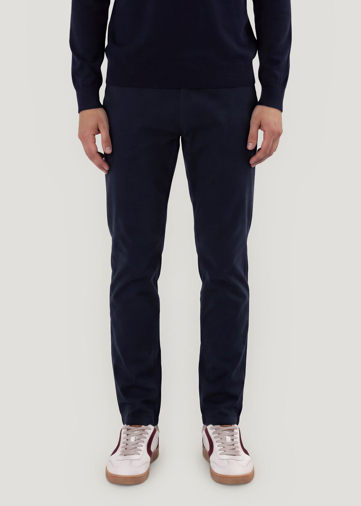 Navy twill jogger pants