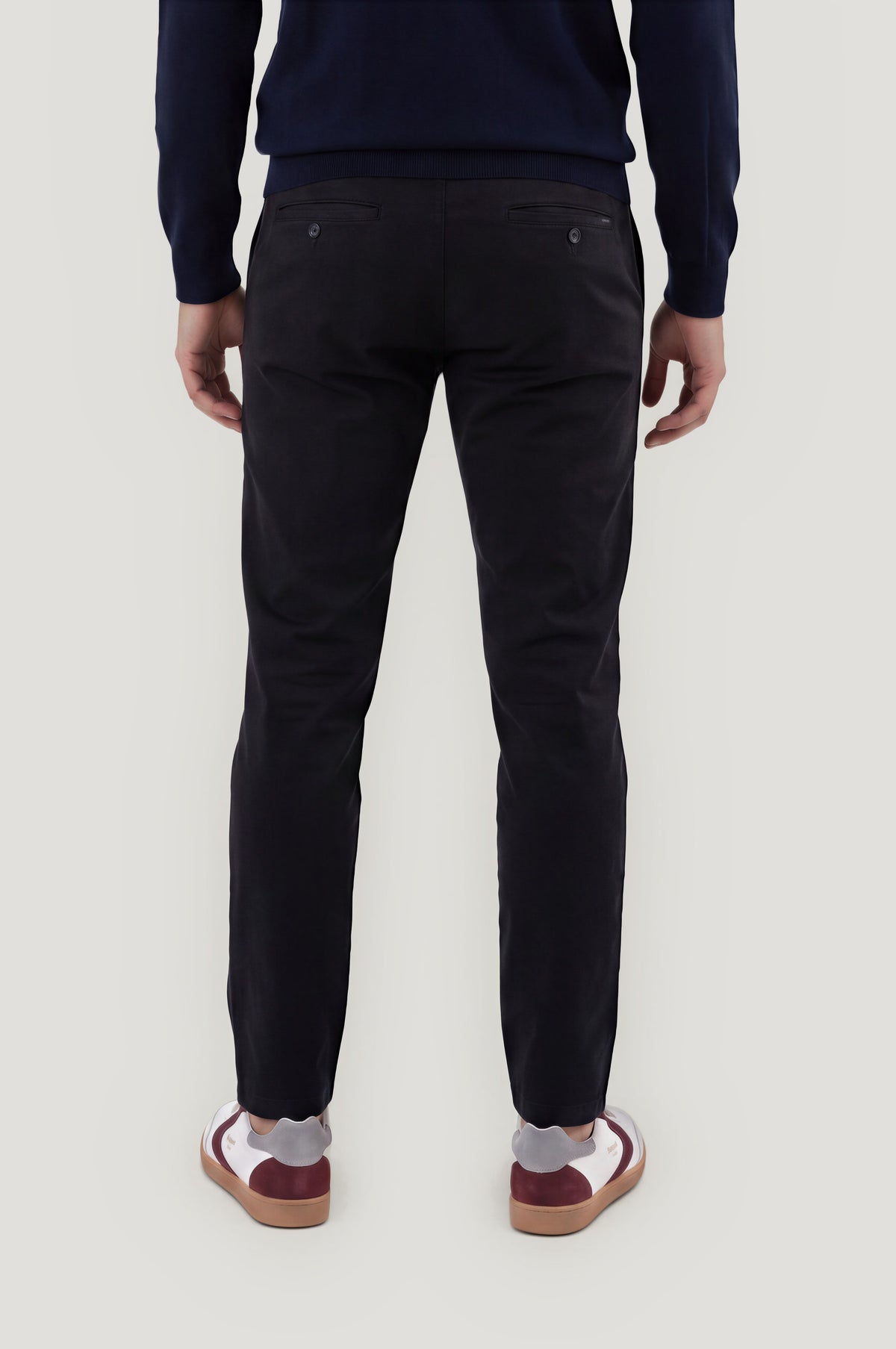 Navy twill jogger pants