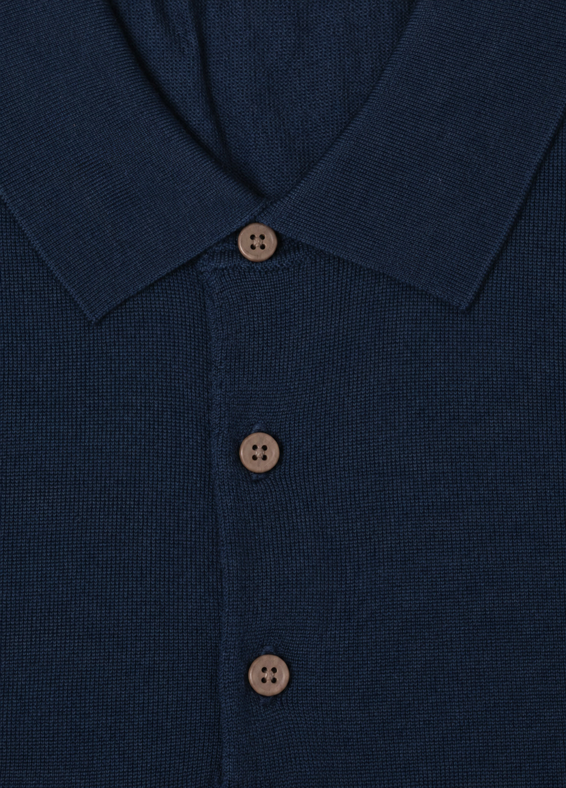 Jersey cuello polo lana merino azul marino