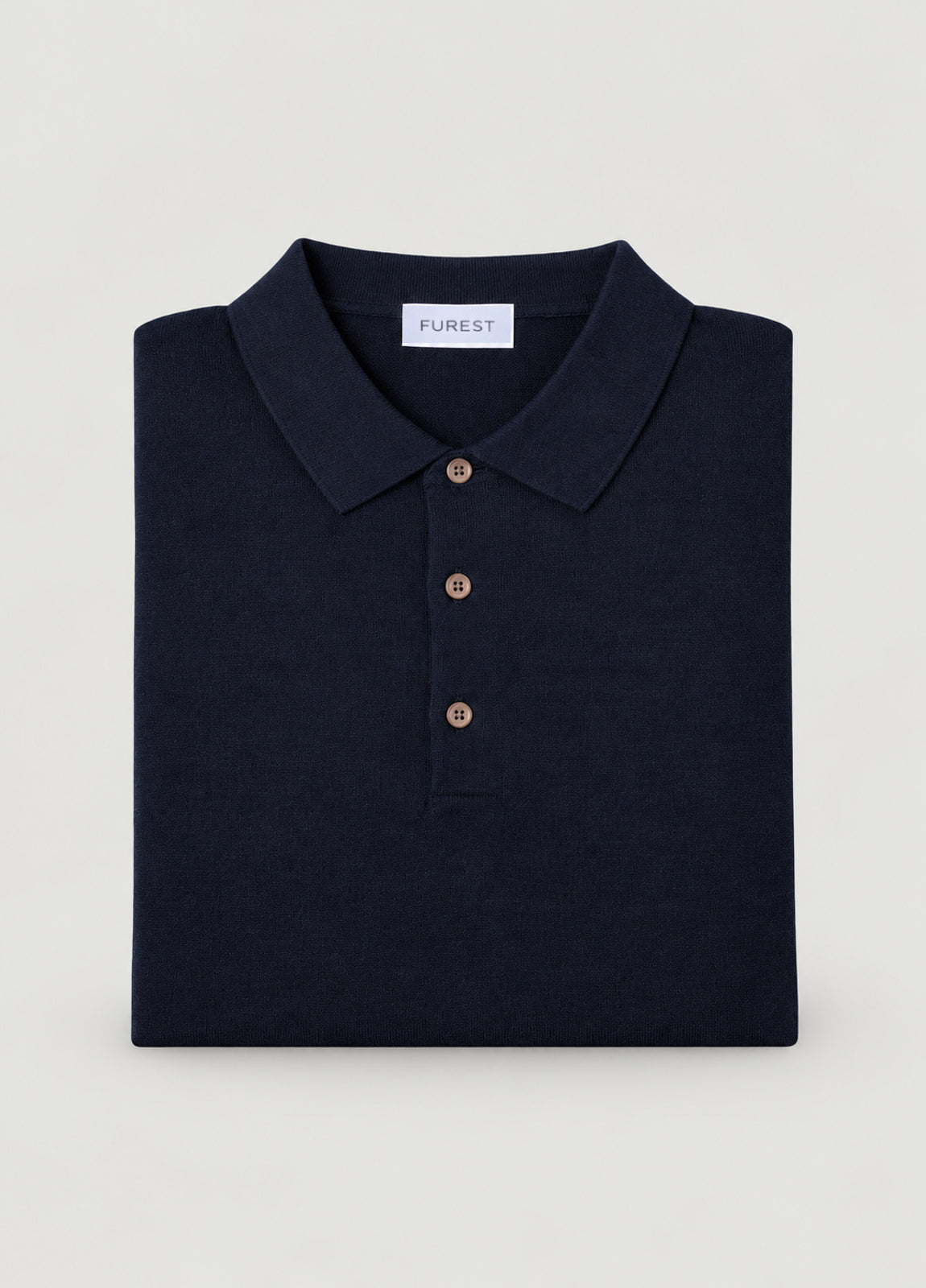 Jersey cuello polo lana merino azul marino