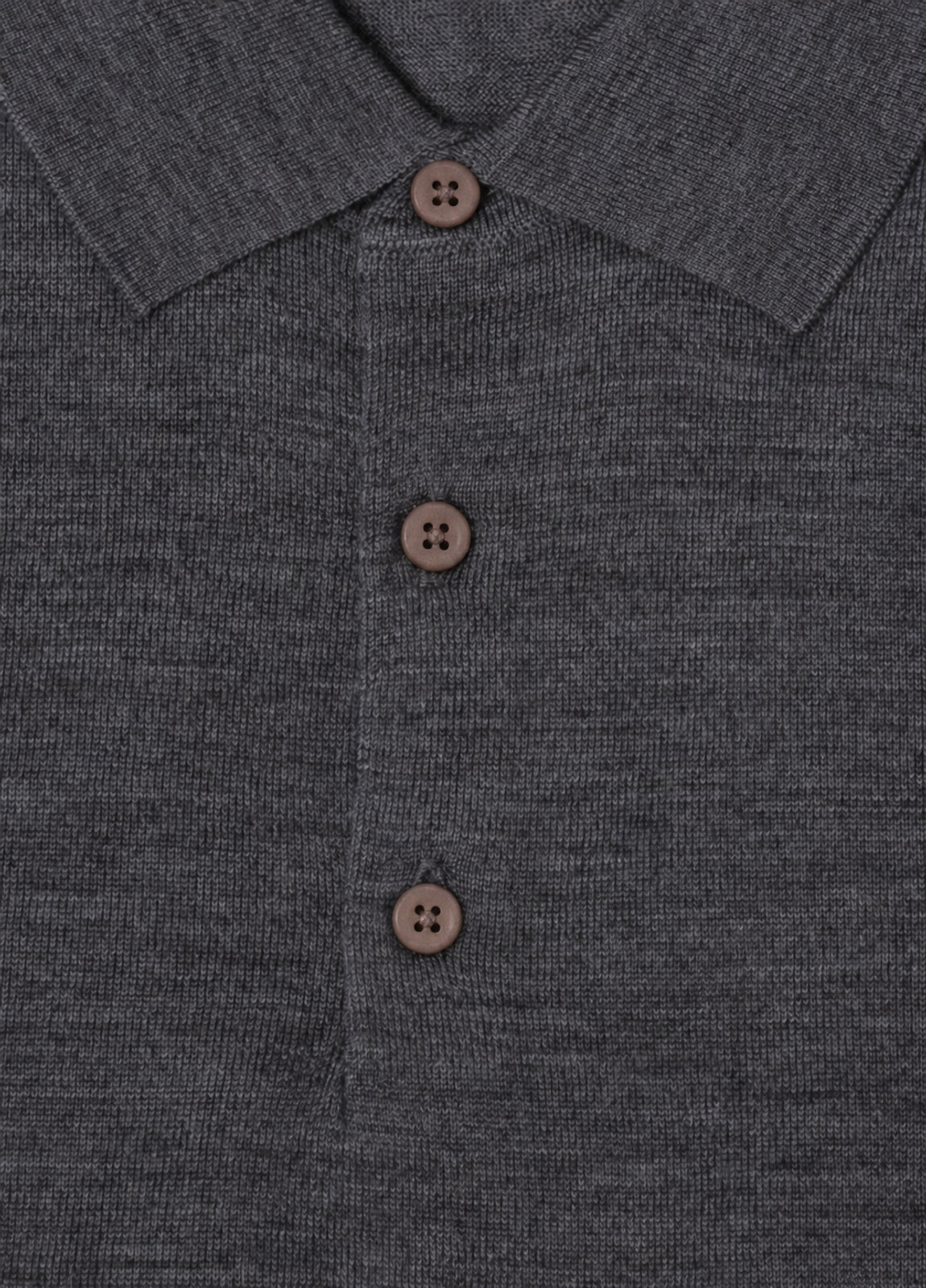 Jersey cuello polo lana merino gris oscuro