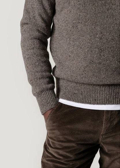 Heathered mink crew neck sweater