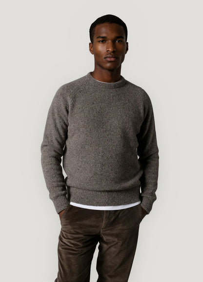 Heathered mink crew neck sweater