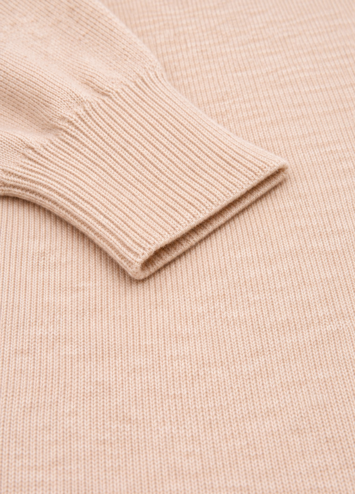 Jersey cuello redondo lana beige