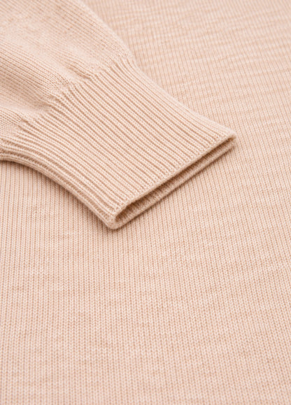 Jersey cuello redondo lana beige