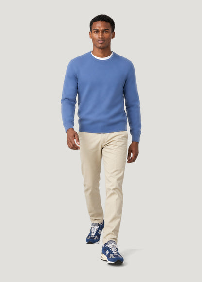Jersey cuello redondo lana azul