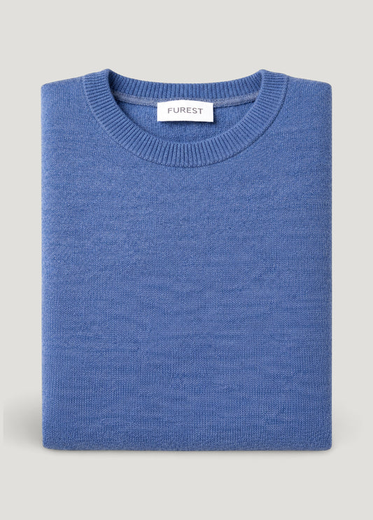 Jersey cuello redondo lana azul