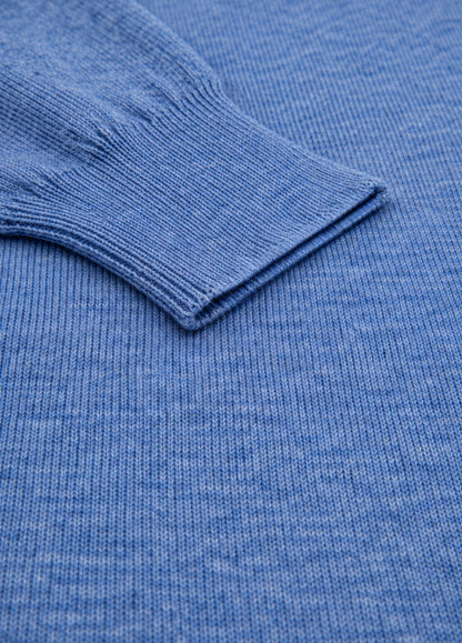 Jersey cuello redondo lana azul